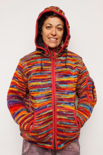 Imagen de Chaqueta de lana (roja multicolor)