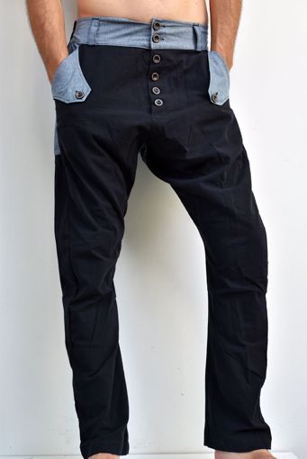 Imagen de Pantalón algodón bolsillo solapado azul