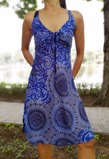 Imagen de vestido rayón perla azul cielo