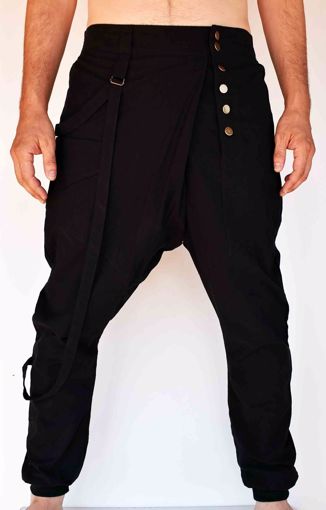 Imagen de Pantalón algodón cinchas negro