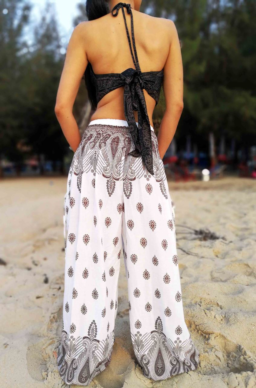 Pantalón bombacho rayón verano | Usurkya Ropa Etnica hippie casual