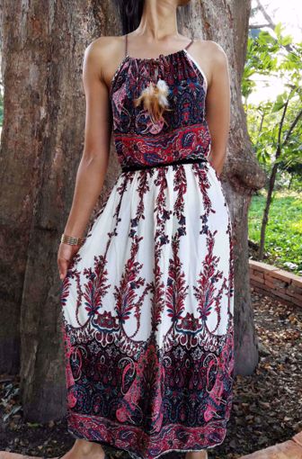 Imagen de vestido plumas largo