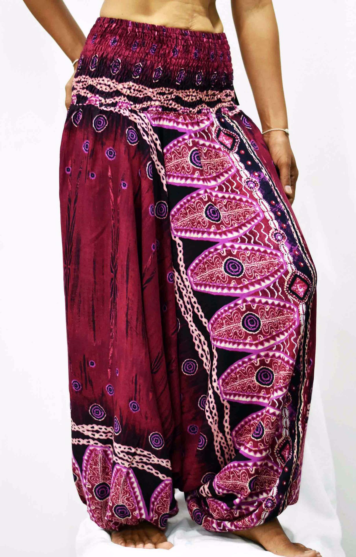 Pantalón étnico de rayón estampado | Usurkya Ropa Etnica hippie casual