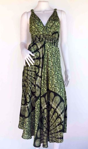 Imagen de Vestido rayón largo verde