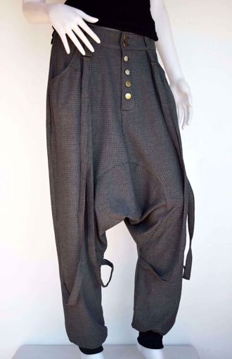 Pantalón gris cuadros pequeños